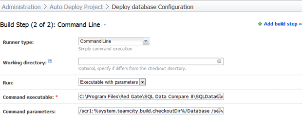 Creating the second build step of the deployment