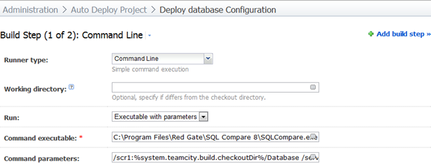 Creating the first build step of the deployment