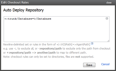 Setting the VCS checkout rules for the build