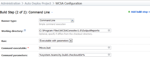 The command line runner moving the artifacts into the checkout directory