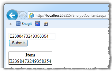 Successful encryption and decryption of text input