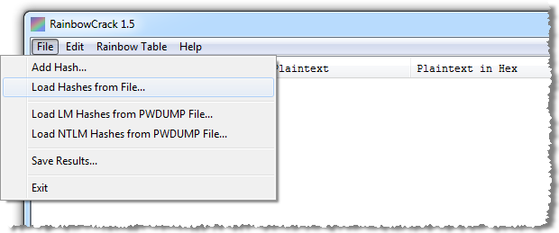 RainbowCrack loading hashes from the password file