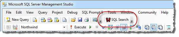 SQL Search icon on the SSMS toolbar