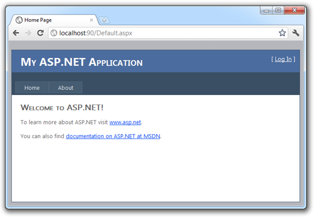 Brand new ASP.NET web application