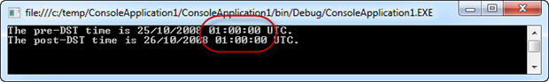 .NET not being aware of DST in 2008