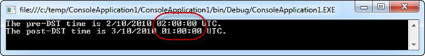 .NET being aware of DST in 2010