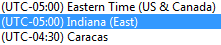 The "Indiana (East)" time zone