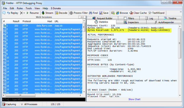 Foxtel HTTP requests