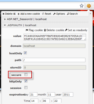 .ASPXAUTH cookie not flagged as "secure"