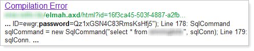 Password exposed by ELMAH
