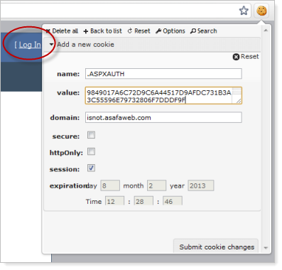 Creating a new ASPXAUTH cookie