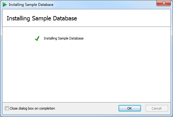 Sample database successfully installed
