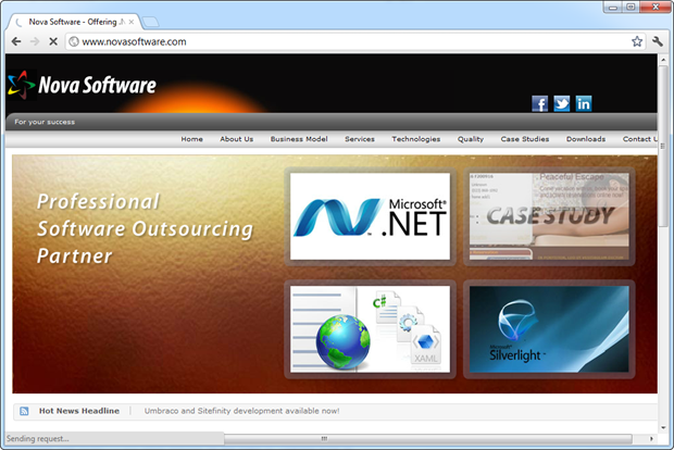 The Nova Software website