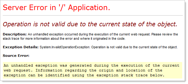 An English custom error message