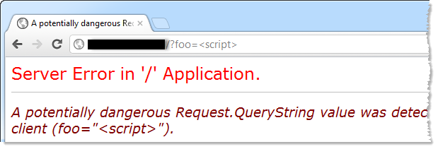 Request validation firing on another site in Chrome