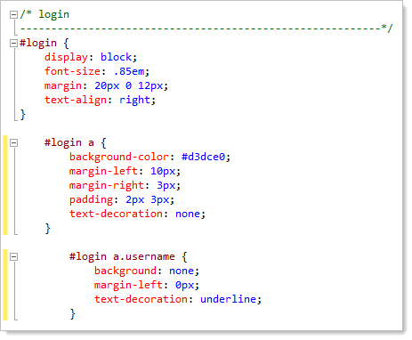 Hierarchically indented CSS