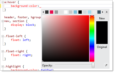 The CSS colour picker