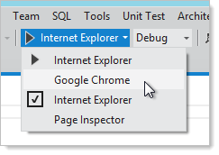 Running the solution with a selected browser