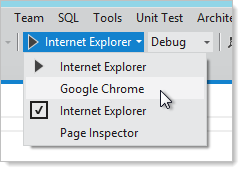 Running the solution with a selected browser