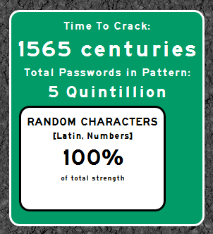 1565 centuries to crack the password "00455455mb17"