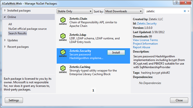 Zetetic Security in NuGet