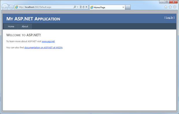 A default Visual Studio 2010 template