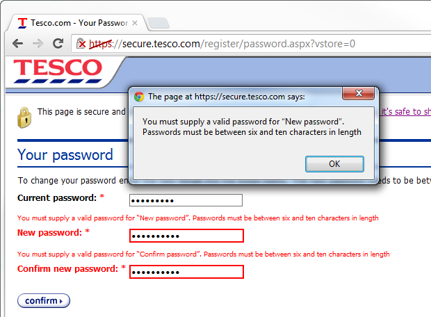 Stringent password rules