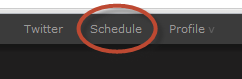 The "Schedule" link in the navigation bar