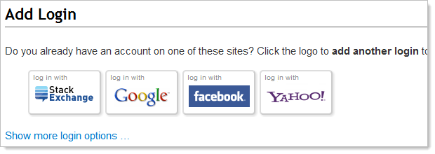 Adding a login to Stack Overflow
