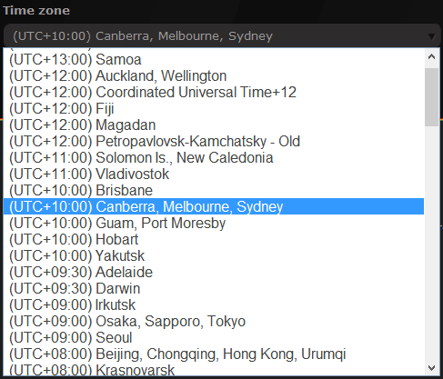 ASafaWeb allowing a time zone to be chosen