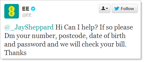 @_JaySheppard Hi Can I help? If so please Dm your number, postcode, date of birth and password and we will check your bill. Thanks