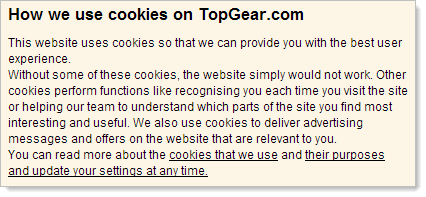 This website uses cookies so that we can provide you with the best user experience. Without some of these cookies, the website simply would not work. Other cookies perform functions like recognising you each time you visit the site or helping our team to understand which parts of the site you find most interesting and useful. We also use cookies to deliver advertising messages and offers on the website that are relevant to you.