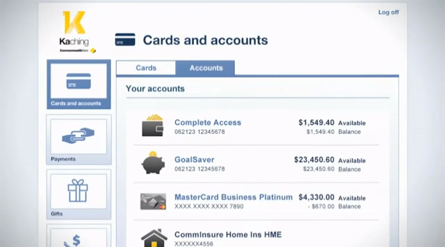 List of CommBank accounts and balances in Facebook