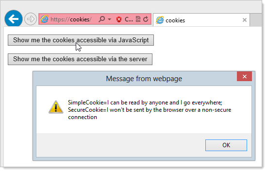 Attempting to access client cookies over HTTPS