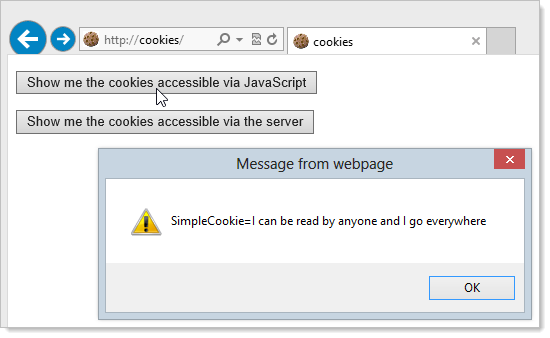 Attempting to access client cookies over HTTP