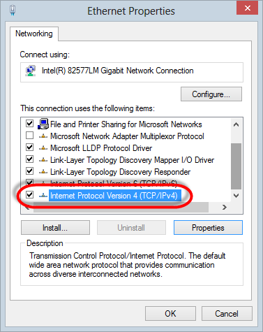 Internet Protocol Version 4 (TCP/IPv4)