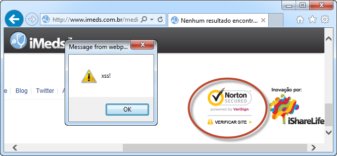 iMeds with reflected XSS