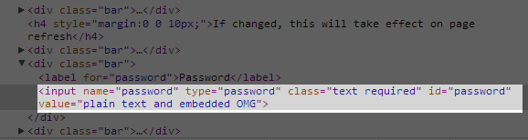 My Dish source code with the password re-typed