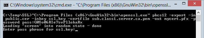 Running OpenSSL in the command line