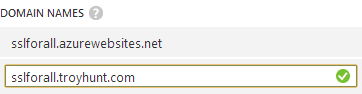 Green tick now appearing next to sslforall.troyhunt.com