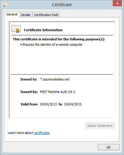 The *.azurewebsites.net wildcard certificate