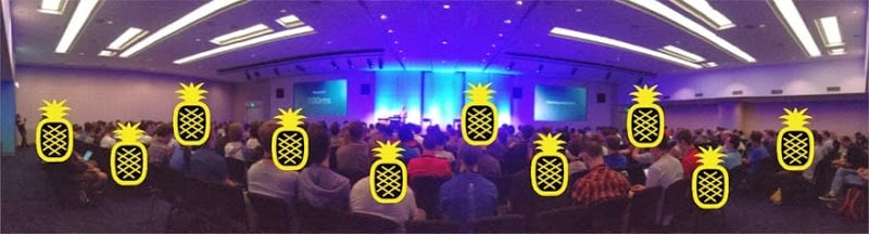 People getting Pineappled at Web Directions South