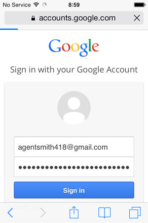 Signing in to Google