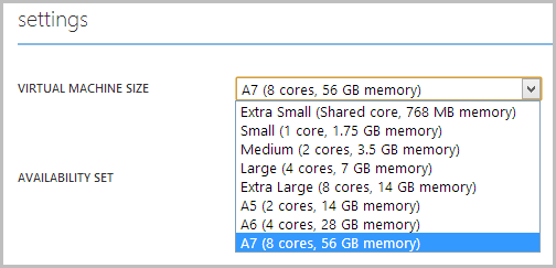 Choosing the top spec VM size