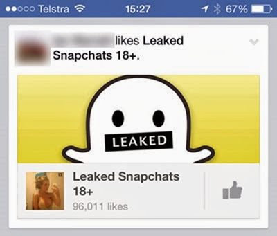 [redacted friend] likes "Leaked Snapchats 18+"
