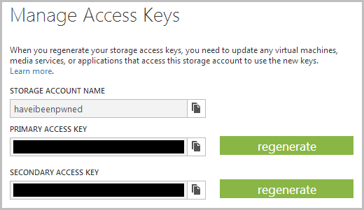 Accessing the access keys