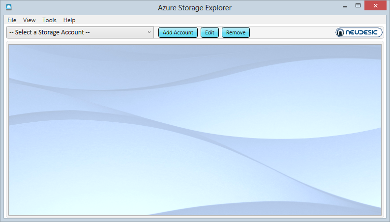 The Azure Storage Explorer