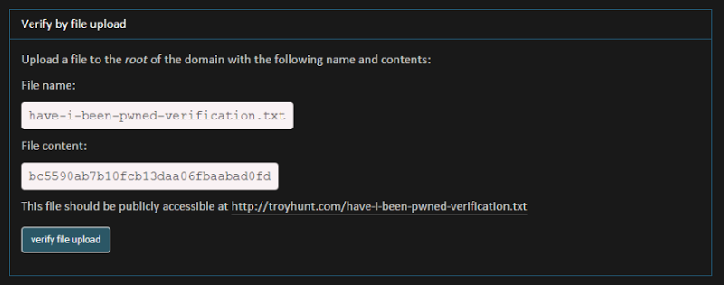 Name and contents for file upload verification
