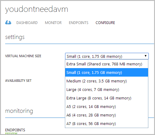 Scaling up a VM