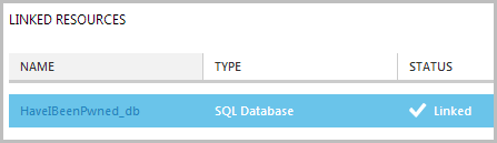 Database linked resource